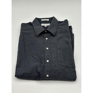 Christian Dior Men's Long Sleeve Button Down Size 17 1/2 34/35 Chemise Dark Gray